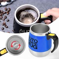 Copo Elétrico Stirring Mug 400ml Caneca Azul Escuro Com Mixer Magnético Recarregável De Aço Inox - 5