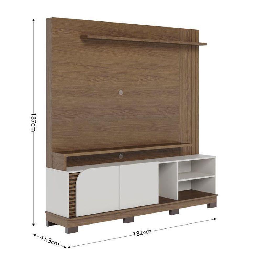 Estante Home Theater Jurerê 1.8 Amendôa Off White Matte – Colibri - 5