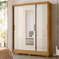 Guarda Roupa Casal Bolívia 3 Portas Freijó Off White Com Espelho - Moval - 5