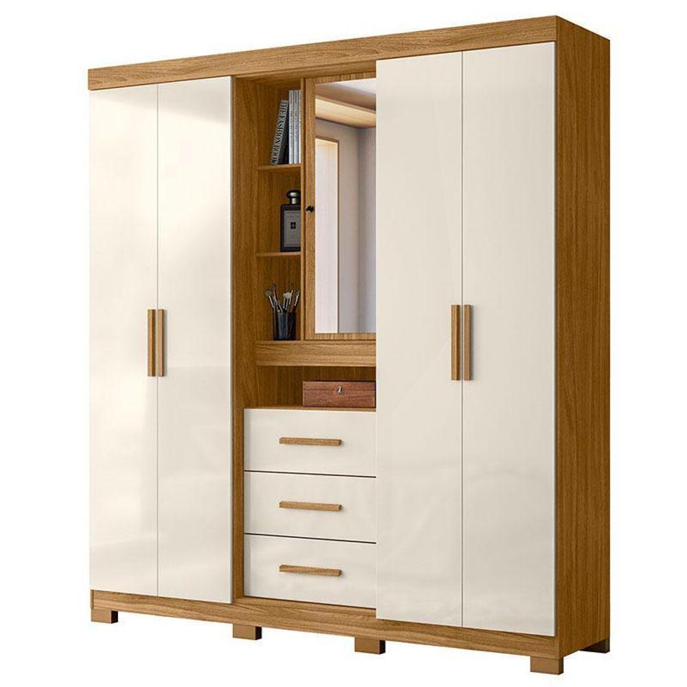 Guarda Roupa Solteiro Eldorado E Cômoda Ms913 Freijó Off White - Moval - 2
