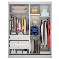 Guarda Roupa Solteiro Dante 2 Portas Neve Com Espelho – Novo Horizonte - 2