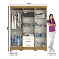 Guarda Roupa Solteiro Mentor Nature Off White – Briz Móveis - 3