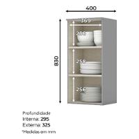 Armário Aéreo 1 Porta 40 Cm Nova York Cinza – Henn - 3