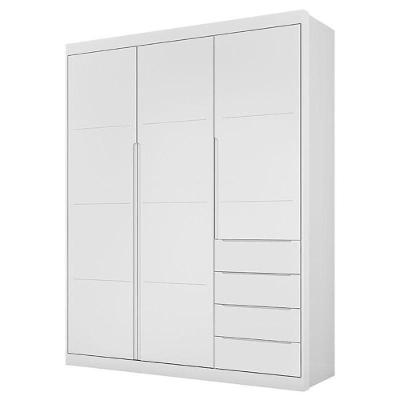 Guarda Roupa Infantil Blenda 3 Portas 4 Gavetas Branco Acetinado