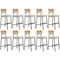 Banqueta Alta Bar Estofada Kit 10 Milli Linho Caramelo/areia A14 - Mpozenato - 1