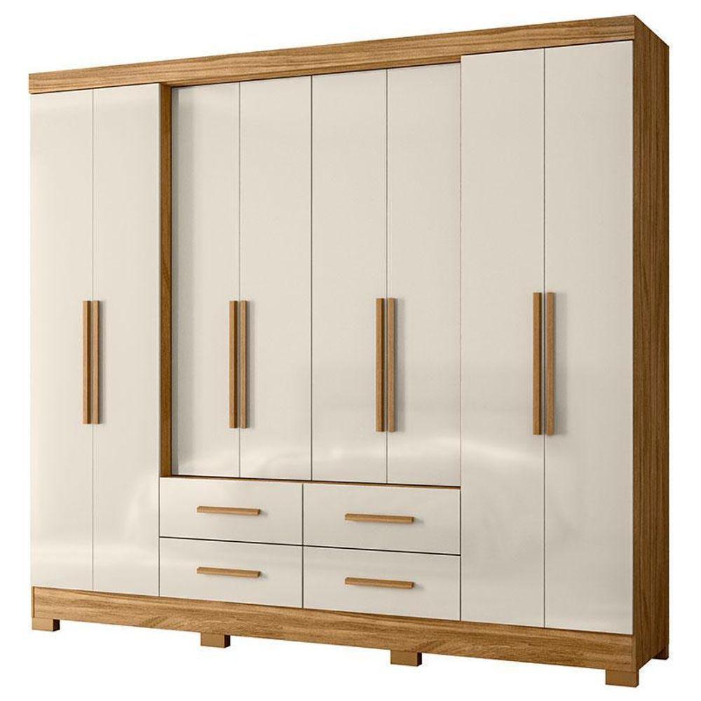 Guarda Roupa Casal San Lorenzo E Cômoda Vênus Com Pés Freijó Off White – Moval - 2