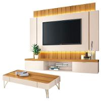 Home Suspenso Illusion 1.8 E Mesa De Centro Cadenza Cinamomo Off White - Hb Móveis - 1