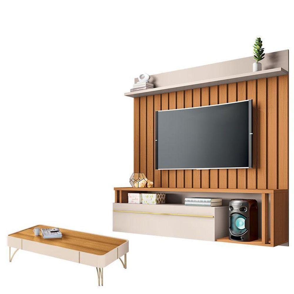 Home Suspenso Self Com Mesa De Centro Cadenza Cinamomo Off White - Hb Móveis - 1