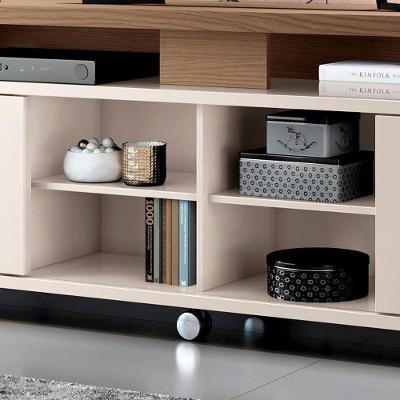 Rack Bancada Para Sala Rivera 1.8 Off White Castanho – Hb Móveis