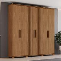 Guarda Roupa Casal ávila Ambiente 6 Portas 4 Gavetas Com Pés Nature Fosco - Henn - 1