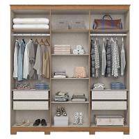 Guarda Roupa Casal ávila Ambiente 6 Portas 4 Gavetas Com Pés Nature Fosco - Henn - 2