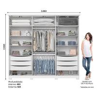 Guarda Roupa Casal Americano Prime 6 Portas 6 Gavetas Com Pés Branco Hp - Henn - 3