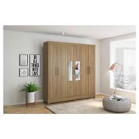 Guarda Roupa Casal Prático Amêndola Touch Com Espelho - Demóbile - 4