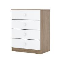 Cômoda E Guarda Roupa Infantil Amarelinha Rústico Branco - Henn - 4