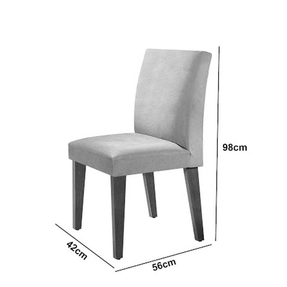 Sala De Jantar Mesa Olimpia 120 Mdf Canto Reto Com 4 Cadeiras Grecia Creme/grafite/imbuia Ripado - 10