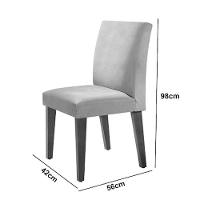 Sala De Jantar Mesa Olimpia 120 Mdf Canto Reto Com 4 Cadeiras Grecia Grafite/off White/imbuia Ripado - 10