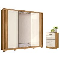 Guarda Roupa Casal Arizona E Cômoda Ms913 Freijó Off White - Moval - 1