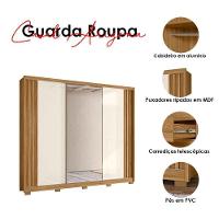 Guarda Roupa Casal Arizona E Cômoda Ms913 Freijó Off White - Moval - 5