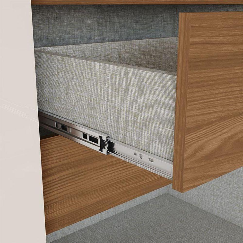 Guarda Roupa Casal Pétrus Ambiente 6 Portas 4 Gavetas Com Pés Nature Off White - Henn - 5