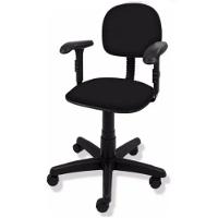 Cadeira Secretária Giratória Com Braço Preta - 1