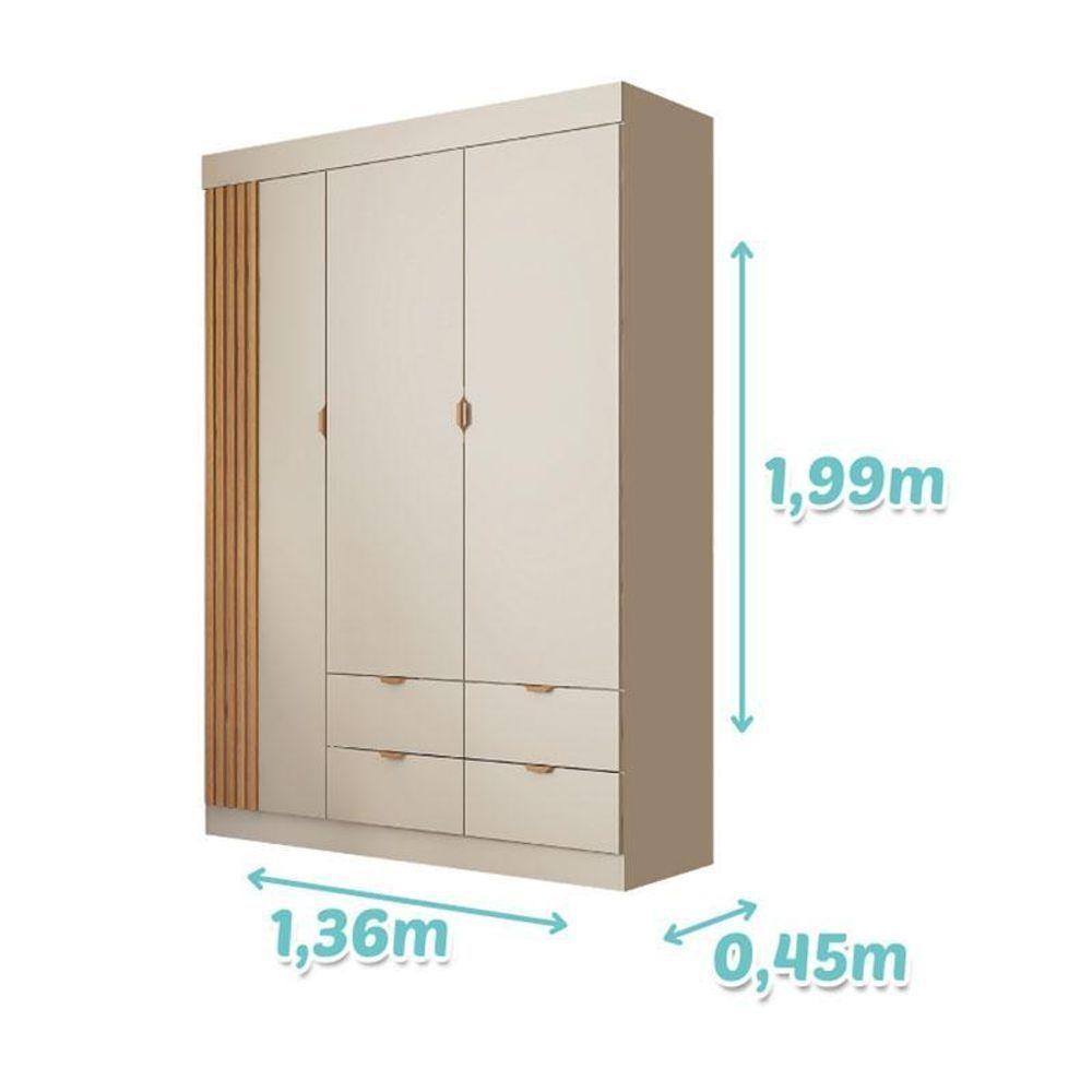 Guarda Roupa Infantil Ayla 3 Portas Off White - Phoenix - 2