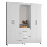 Cômoda London E Guarda Roupa Casal Capelinha Pérsia Branco Flex - Demóbile