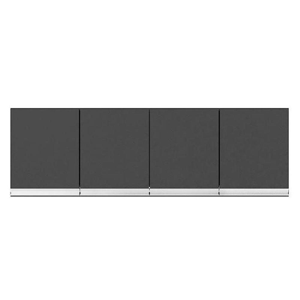 Armário Aéreo Para Cozinha Andréia 4 Portas 150 Cm Cinza Fosco - Ajl - 1