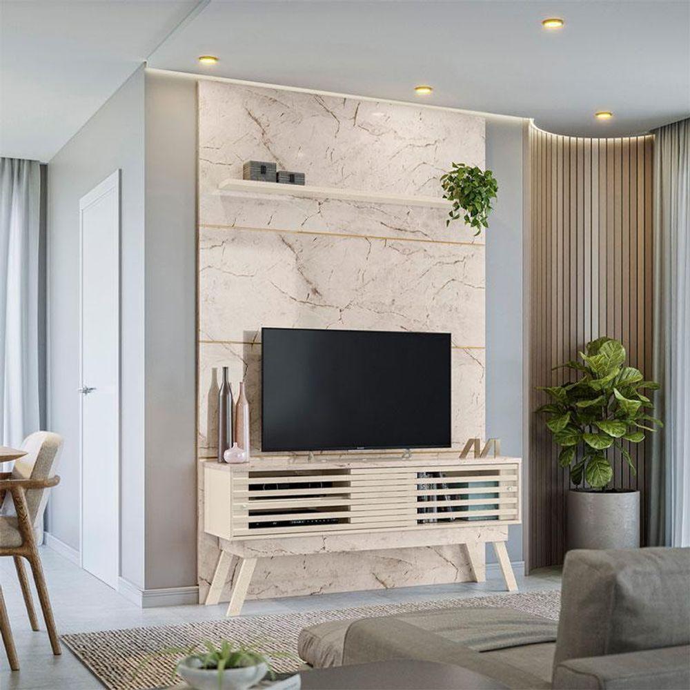Estante Home Theater Com Bancada Frizz Premium Calacata Off White – Madetec - 7