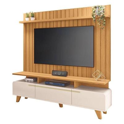 Rack Bancada Essenza E Painel Link 2.0 Off White Cinamomo – Hb Móveis