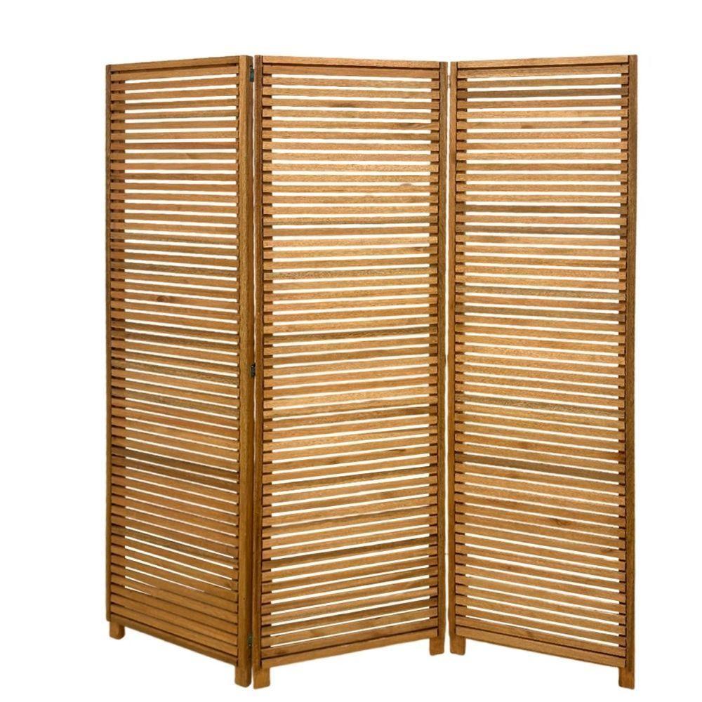 Biombo Decorativo De Madeira 3 Folhas Ripado Sanfonado - Maju Madeiral - 7