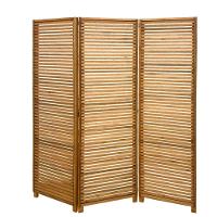 Biombo Decorativo De Madeira 3 Folhas Ripado Sanfonado - Maju Madeiral - 7