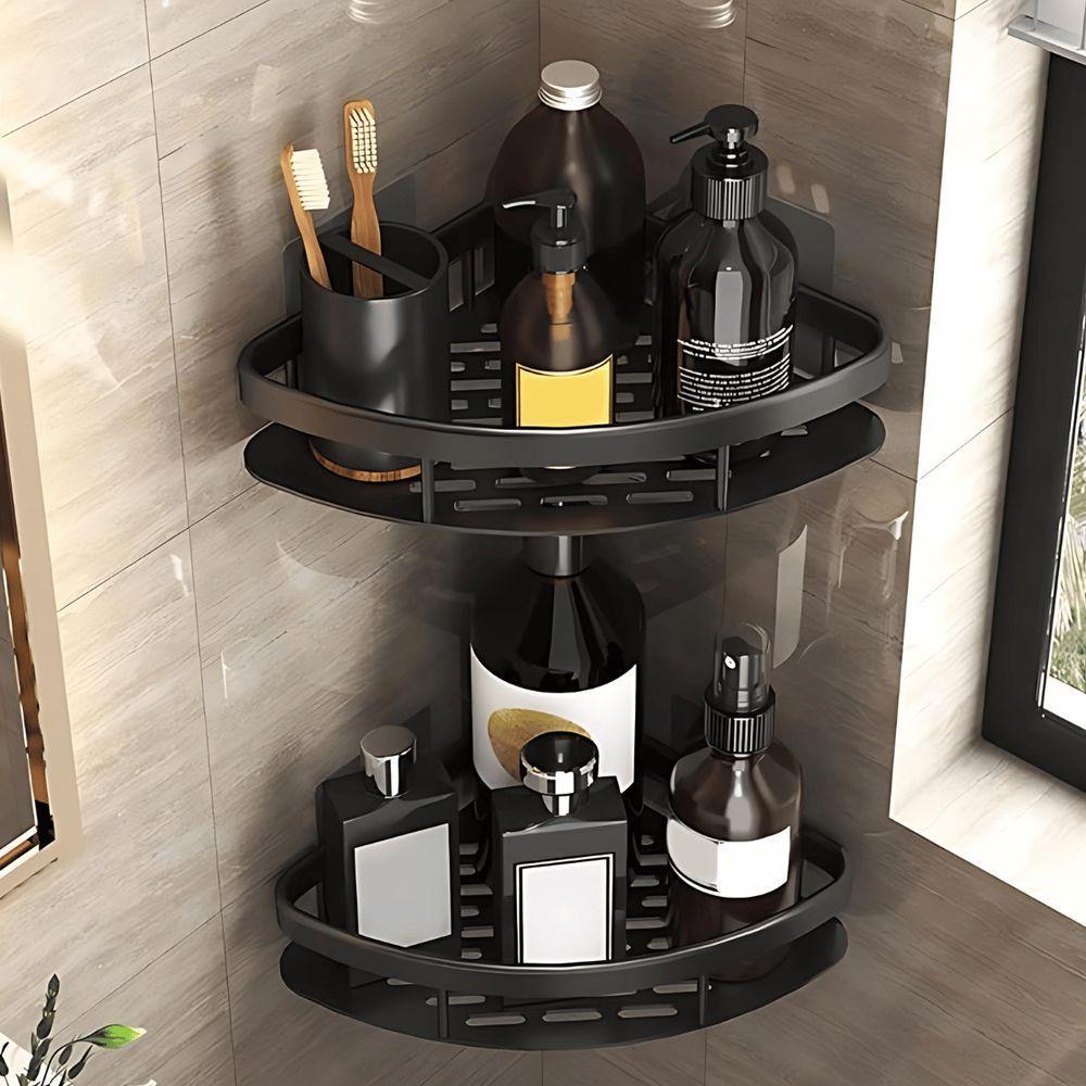 Suporte Organizador Shampoo Sabonete Banheiro Preto 2 Unidades - 3