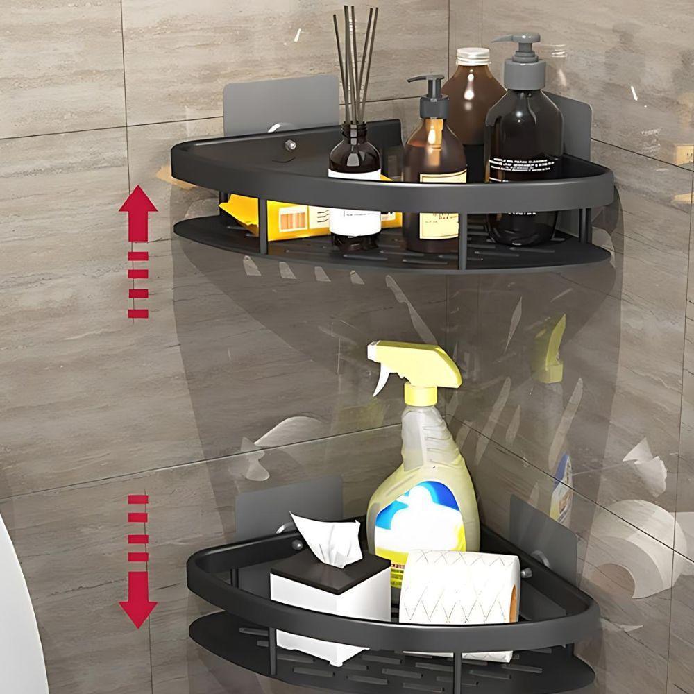 Suporte Organizador Shampoo Sabonete Banheiro Preto 2 Unidades - 4