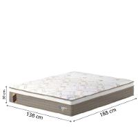 Cama Box Casal Colchão Molas Ensacadas Guarda Costas Alameda 138x188x68cm Suede Marrom/branco Marrom / Branco