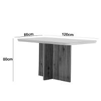 Sala De Jantar Mesa Olimpia 120 Mdf Vidro Canto Copo Com 4 Cadeiras Grafite/off White/imbuia Ripado - 11