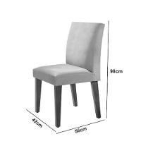 Sala De Jantar Mesa Olimpia 120 Mdf Vidro Canto Copo Com 4 Cadeiras Grafite/off White/imbuia Ripado - 17