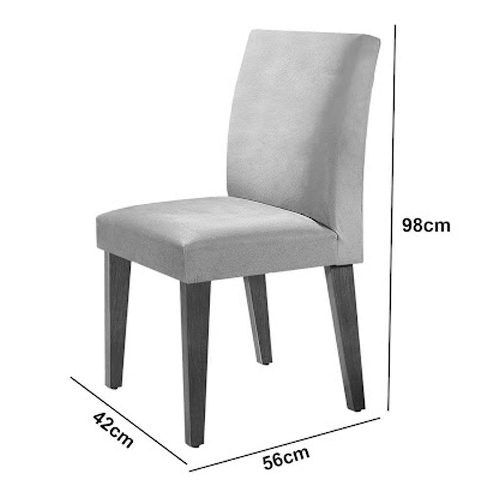 Sala De Jantar Mesa Olimpia 120 Mdf Canto Copo Com 4 Cadeiras Grecia Creme/grafite/imbuia Ripado - 5