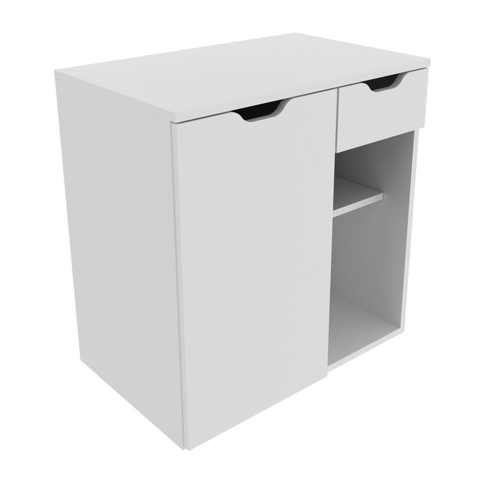 Gabinete Banheiro 1 Porta 1 Gaveta 60Cm Multimóveis Vcr10085 Branco Branco - 1