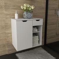 Gabinete Banheiro 1 Porta 1 Gaveta 60Cm Multimóveis Vcr10085 Branco Branco - 2