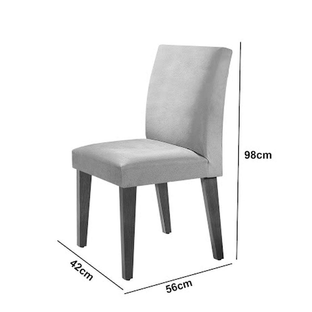 Sala De Jantar Mesa Olimpia 120 Mdf Canto Copo Com 4 Cadeiras Grecia Marrom/grafite/imbuia Ripado - 5