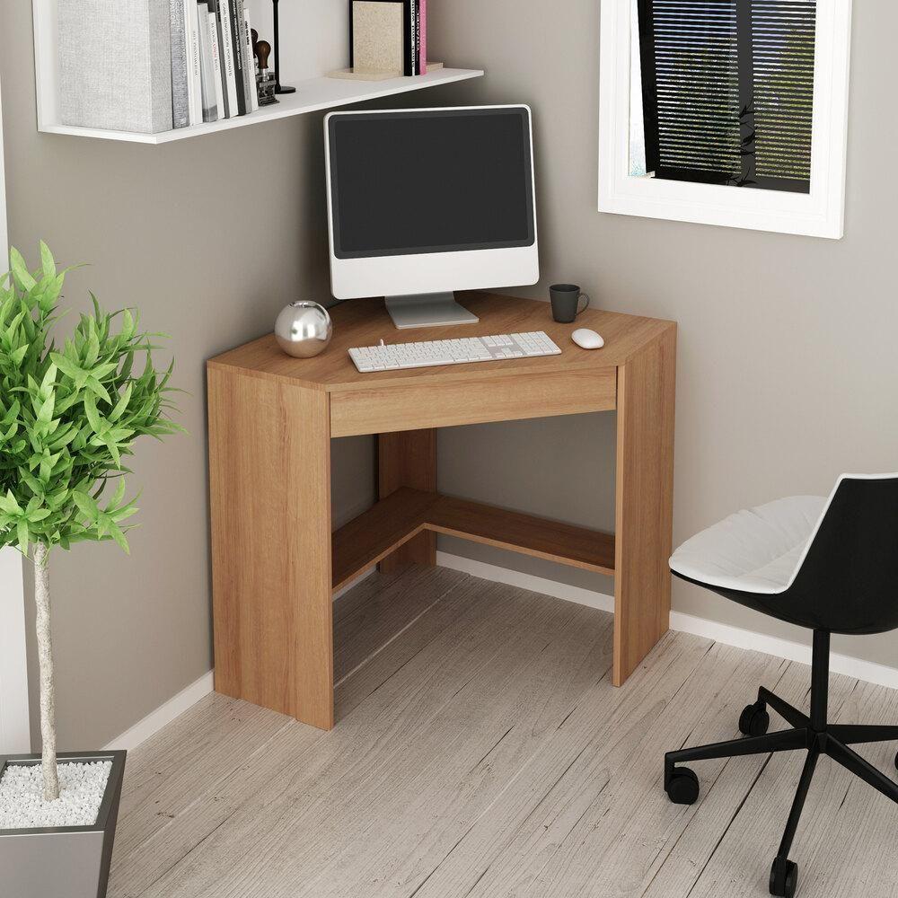 Escrivaninha/Mesa Escritório De Canto Multimóveis Vcr25064 Amêndoa Amêndoa - 5