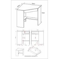 Escrivaninha/Mesa Escritório De Canto Multimóveis Vcr25064 Amêndoa Amêndoa