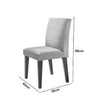 Sala De Jantar Mesa Olimpia 120 Mdf Canto Reto Com 4 Cadeiras Grecia Grafite/grafite/imbuia Ripado - 5