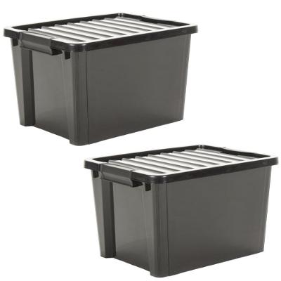 Kit 2 Organizadores Life Box 70 Lt - Preta Preta