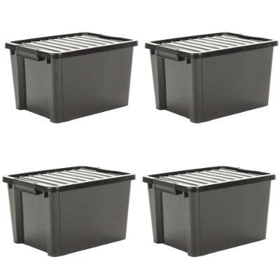 Kit 4 Organizadores Life Box 95 Lt - Preta Preta