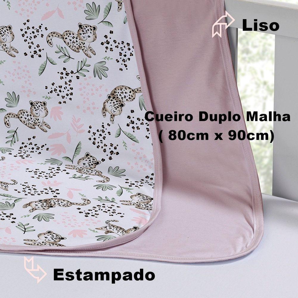 Cueiro Duplo Tecebem Baby Malha 100% Algodão Estampado Lizi 80cm X 90cm Rosinha - 4