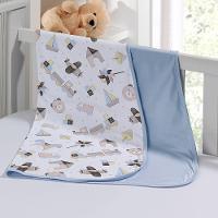 Cueiro Duplo Tecebem Baby Malha 100% Algodão Estampado Lipe 80cm X 90cm Azul - 1