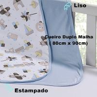 Cueiro Duplo Tecebem Baby Malha 100% Algodão Estampado Lipe 80cm X 90cm Azul - 4