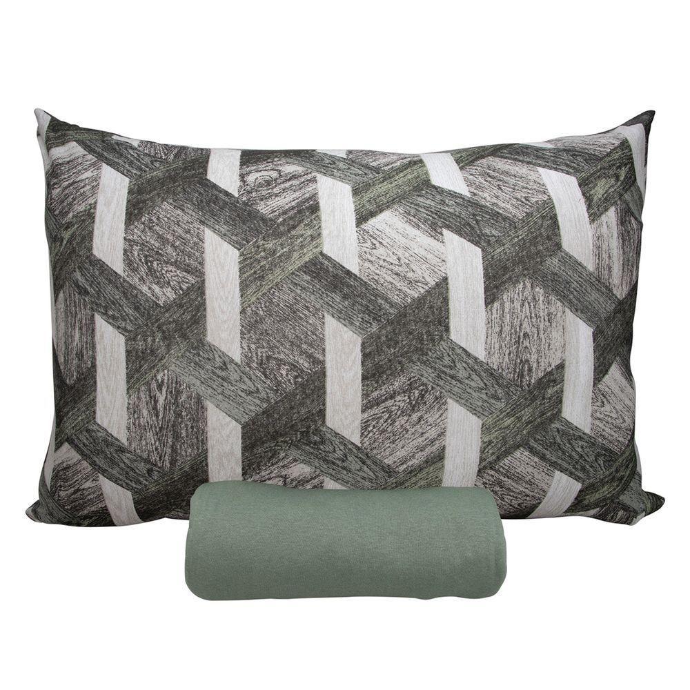 Jogo De Cama Solteiro Portallar Malha 100% Algodão Paris 2 Peças Verde - 1