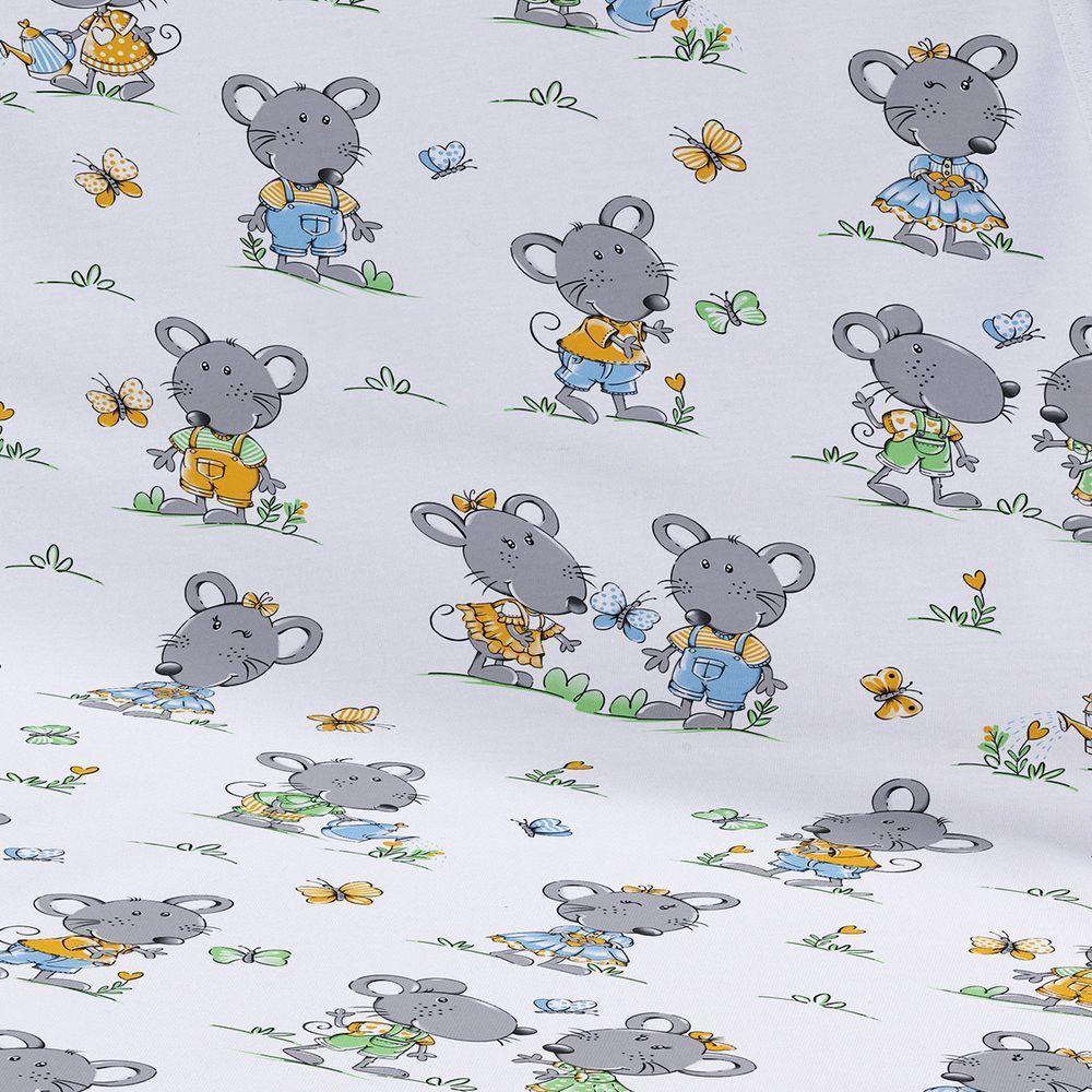 Cueiro Duplo Tecebem Baby Malha 100% Algodão Estampado Tom 80cm X 90cm Branco - 3